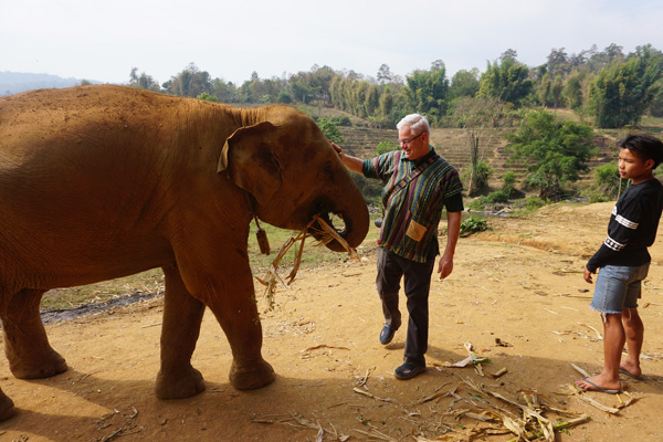 Cultural and historical training activity at an elephant sanctuary in Chiang Mai, Thailand